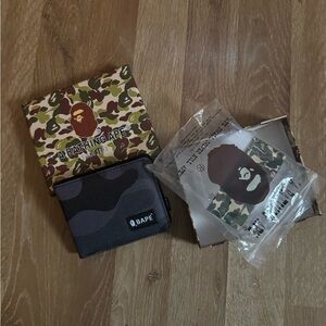 Bape Grey Camouflage Bi-Fold Nylon Wallet Bathing Ape Men’s NEW